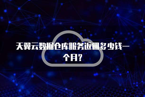 天翼云数据仓库服务返佣多少钱一个月？