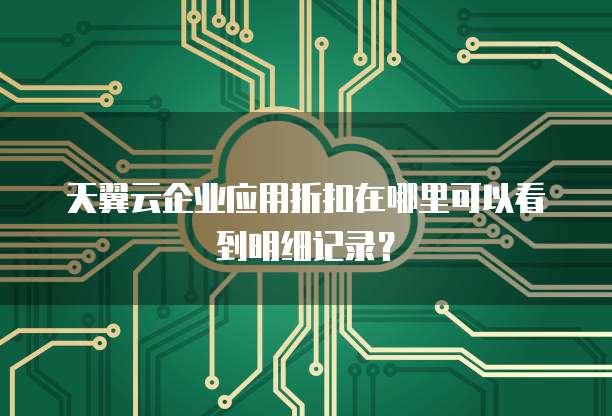 天翼云企业应用折扣在哪里可以看到明细记录？