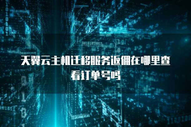 天翼云主机迁移服务返佣在哪里查看订单号吗