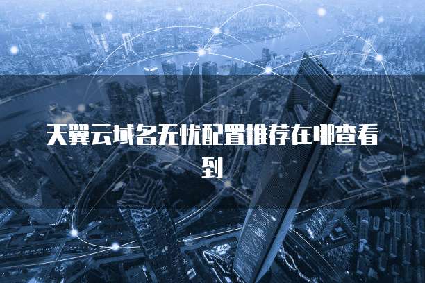 天翼云域名无忧配置推荐在哪查看到
