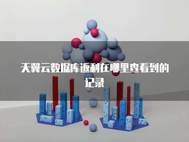 天翼云数据库返利在哪里查看到的记录