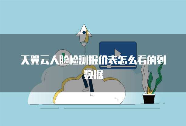 天翼云人脸检测报价表怎么看的到数据