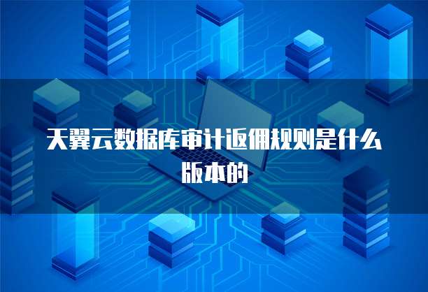 天翼云数据库审计返佣规则是什么版本的