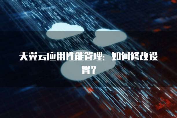 天翼云应用性能管理：如何修改设置？