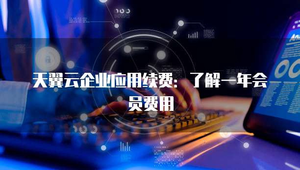天翼云企业应用续费:了解一年会员费用