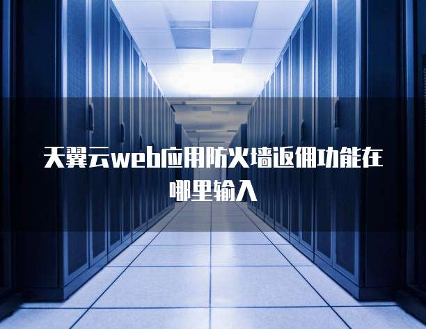 天翼云web应用防火墙返佣功能在哪里输入
