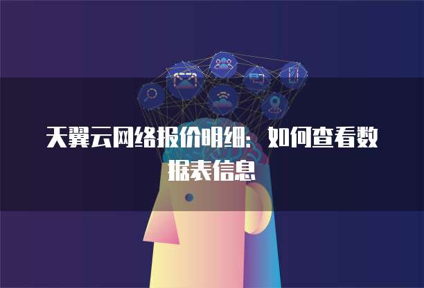 天翼云网络报价明细：如何查看数据表信息