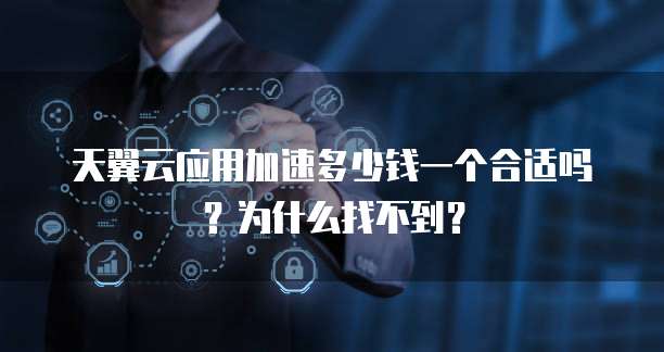 天翼云应用加速多少钱一个合适吗?为什么找不到?
