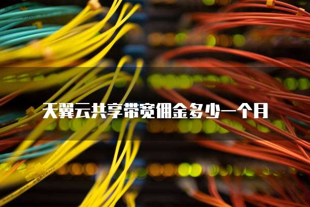天翼云共享带宽佣金多少一个月