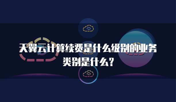天翼云计算续费是什么级别的业务类别是什么？