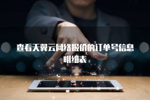 查看天翼云网络报价的订单号信息明细表