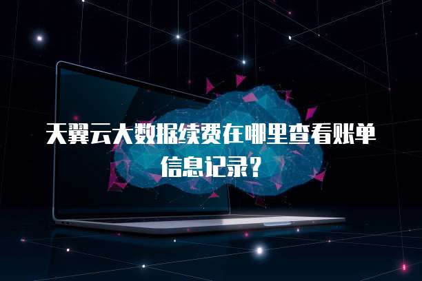 天翼云大数据续费在哪里查看账单信息记录？