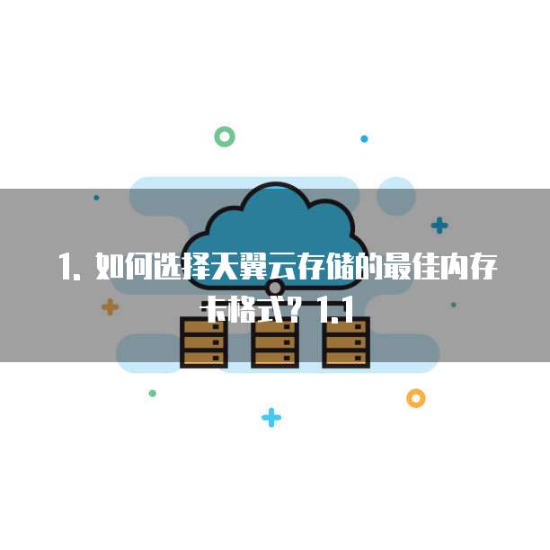 天翼云存储推荐使用什么比较好一点的内存卡格式