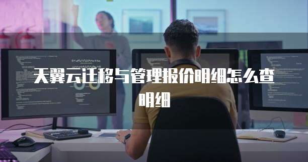 天翼云迁移与管理报价明细怎么查明细