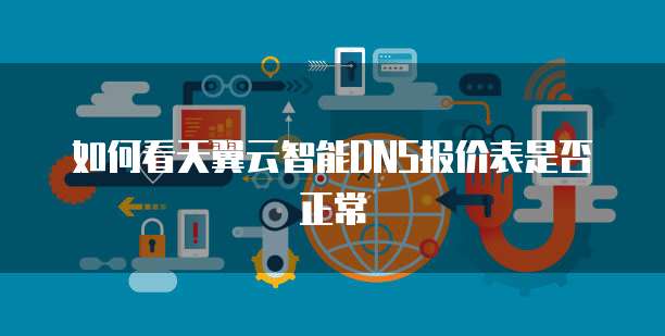 如何看天翼云智能DNS报价表是否正常