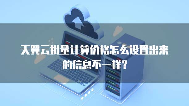 天翼云批量计算价格怎么设置出来的信息不一样？