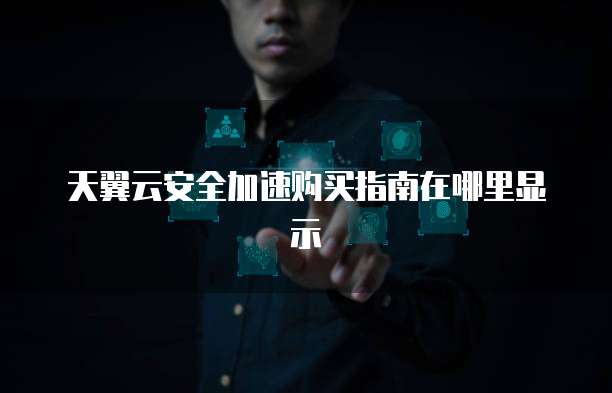 天翼云安全加速购买指南在哪里显示