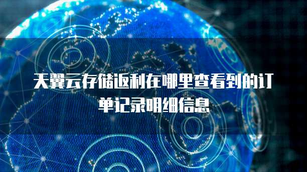 天翼云存储返利在哪里查看到的订单记录明细信息