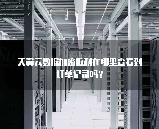 天翼云数据加密返利在哪里查看到订单记录吗？