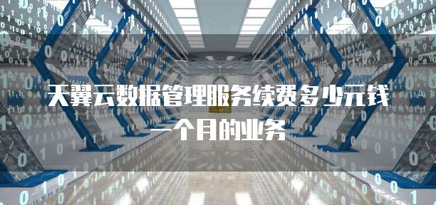 天翼云数据管理服务续费多少元钱一个月的业务