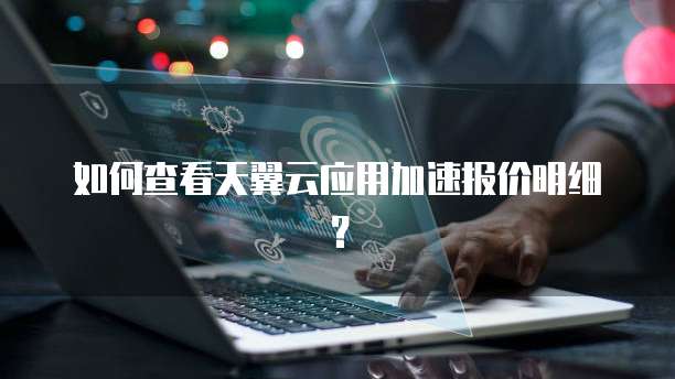 如何查看天翼云应用加速报价明细?