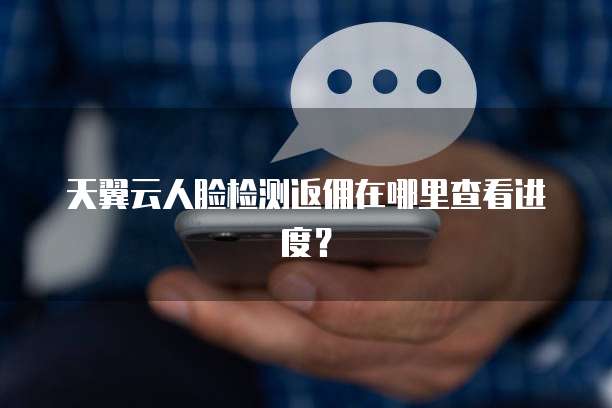 天翼云人脸检测返佣在哪里查看进度?