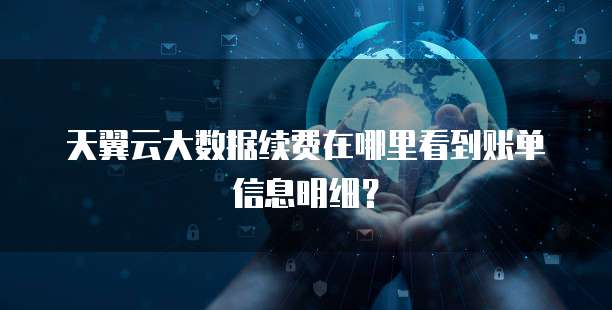 天翼云大数据续费在哪里看到账单信息明细?