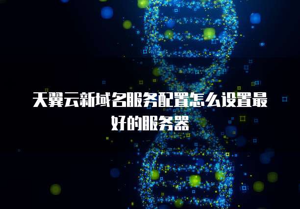 天翼云新域名服务配置怎么设置最好的服务器