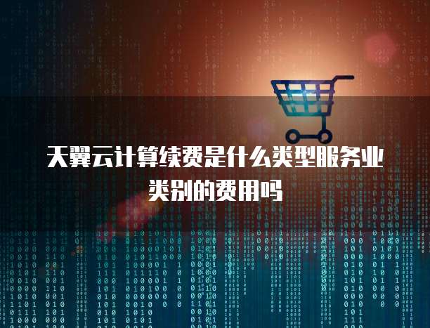 天翼云计算续费是什么类型服务业类别的费用吗