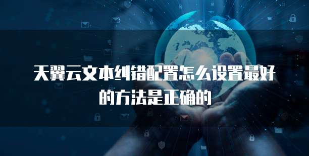 天翼云文本纠错配置怎么设置最好的方法是正确的