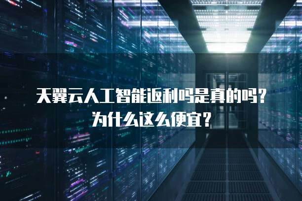 天翼云人工智能返利吗是真的吗?为什么这么便宜?