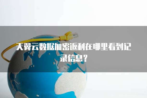 天翼云数据加密返利在哪里看到记录信息?
