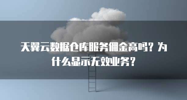 天翼云数据仓库服务佣金高吗?为什么显示无效业务?