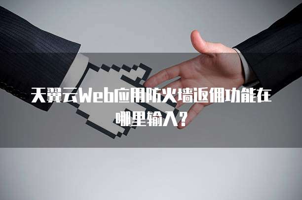 天翼云Web应用防火墙返佣功能在哪里输入?