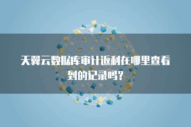 天翼云数据库审计返利在哪里查看到的记录吗？