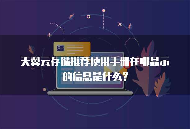 天翼云存储推荐使用手册在哪显示的信息是什么？
