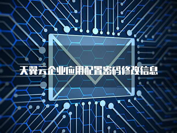天翼云企业应用配置密码修改信息