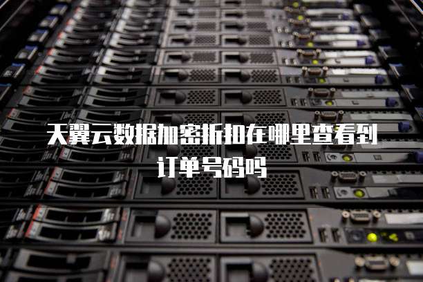 天翼云数据加密折扣在哪里查看到订单号码吗