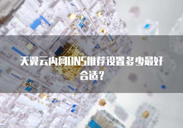天翼云内网DNS推荐设置多少最好合适?