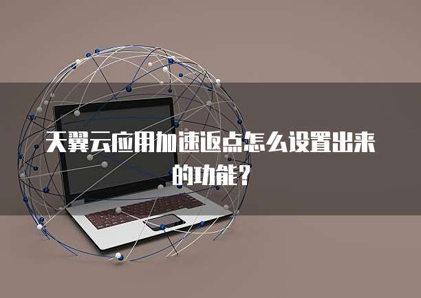 天翼云应用加速返点怎么设置出来的功能？