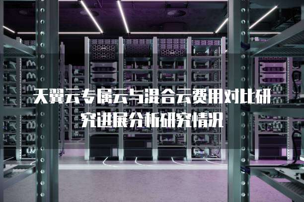 天翼云专属云与混合云费用对比研究进展分析研究情况