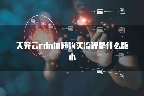 天翼云cdn加速购买流程是什么版本