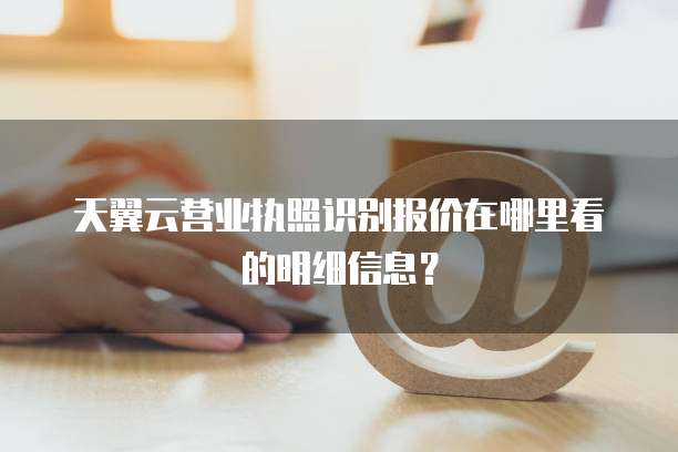 天翼云营业执照识别报价在哪里看的明细信息?