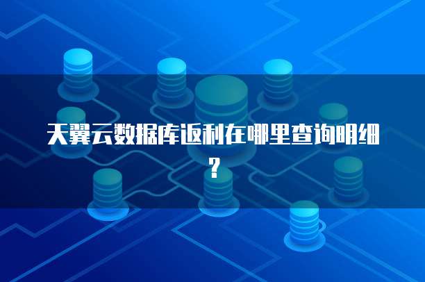 天翼云数据库返利在哪里查询明细？
