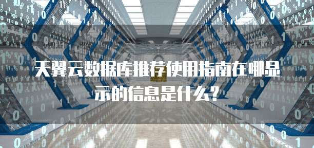 天翼云数据库推荐使用指南在哪显示的信息是什么?