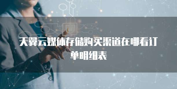 天翼云媒体存储购买渠道在哪看订单明细表