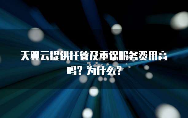天翼云提供托管及重保服务费用高吗?为什么?