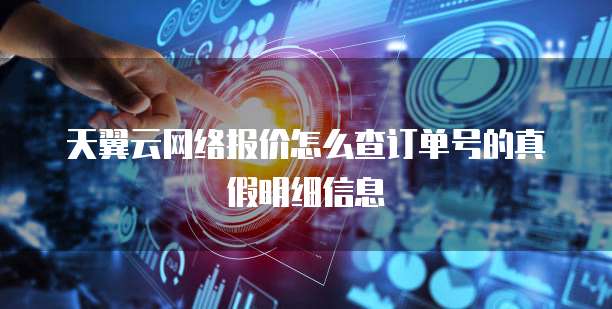 天翼云网络报价怎么查订单号的真假明细信息