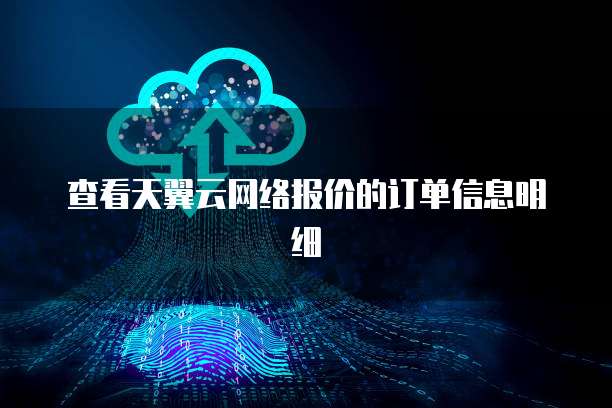 查看天翼云网络报价的订单信息明细