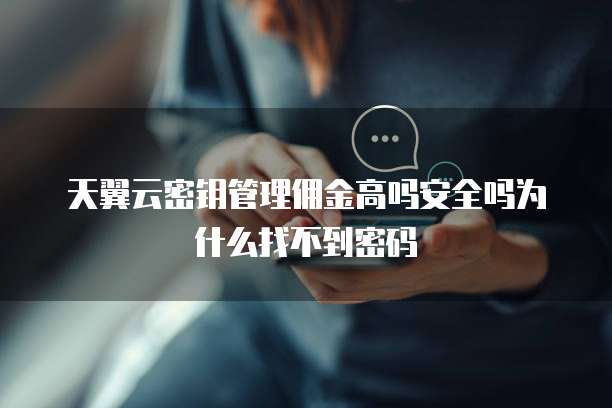 天翼云密钥管理佣金高吗安全吗为什么找不到密码
